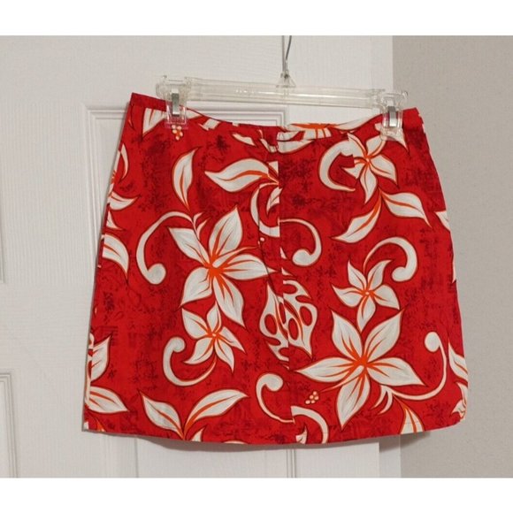 Women's G.A.S. CO. Vibrant Tropical Floral Print Skirt Zip Closure Large - Picture 3 of 5